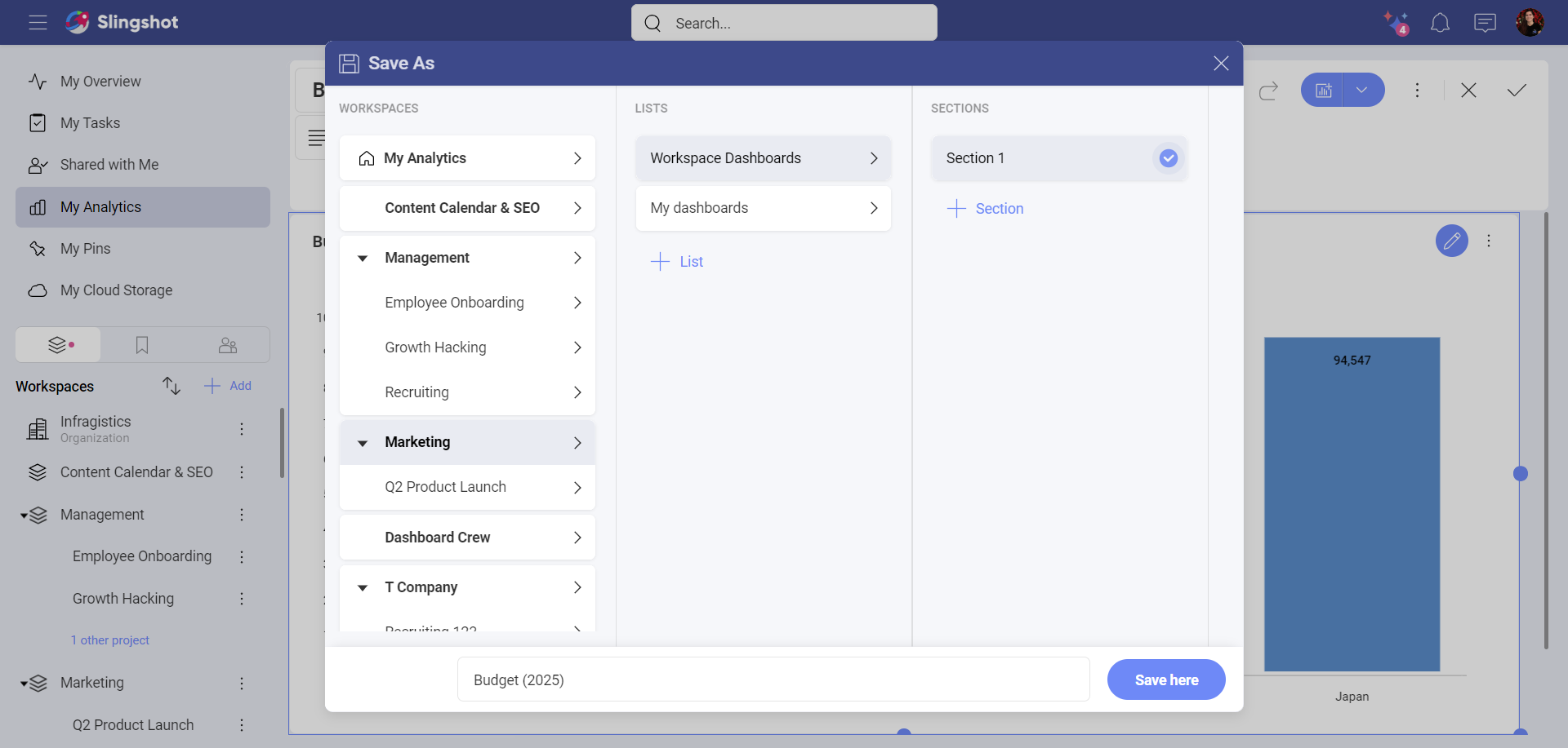 Save here button in a Save as dialog box