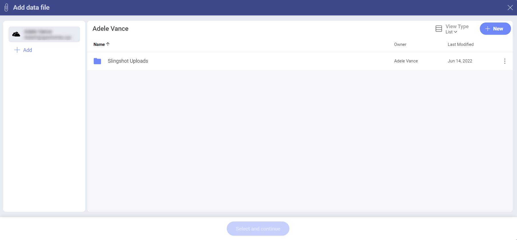 Available content in OneDrive data source account