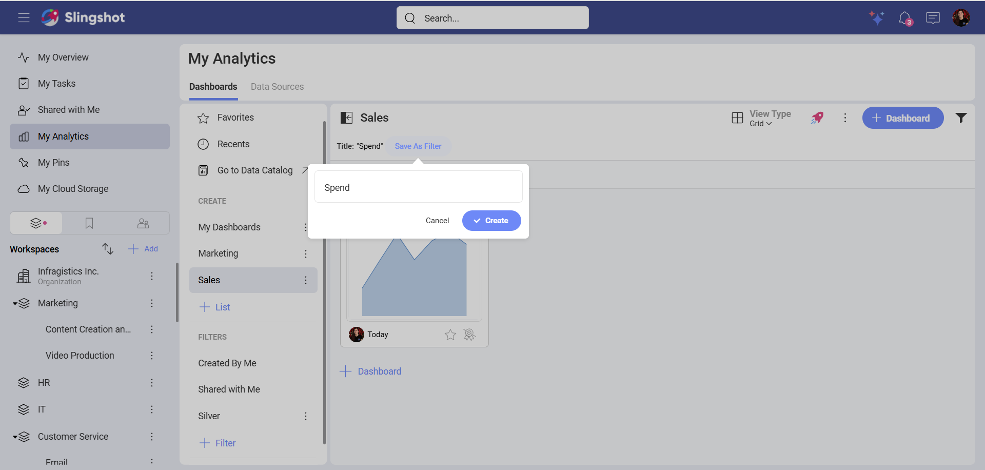 Create filter button