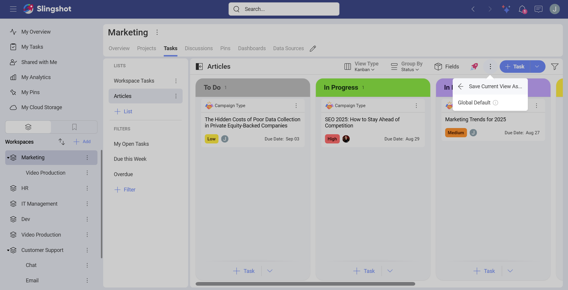 Save Current View As option