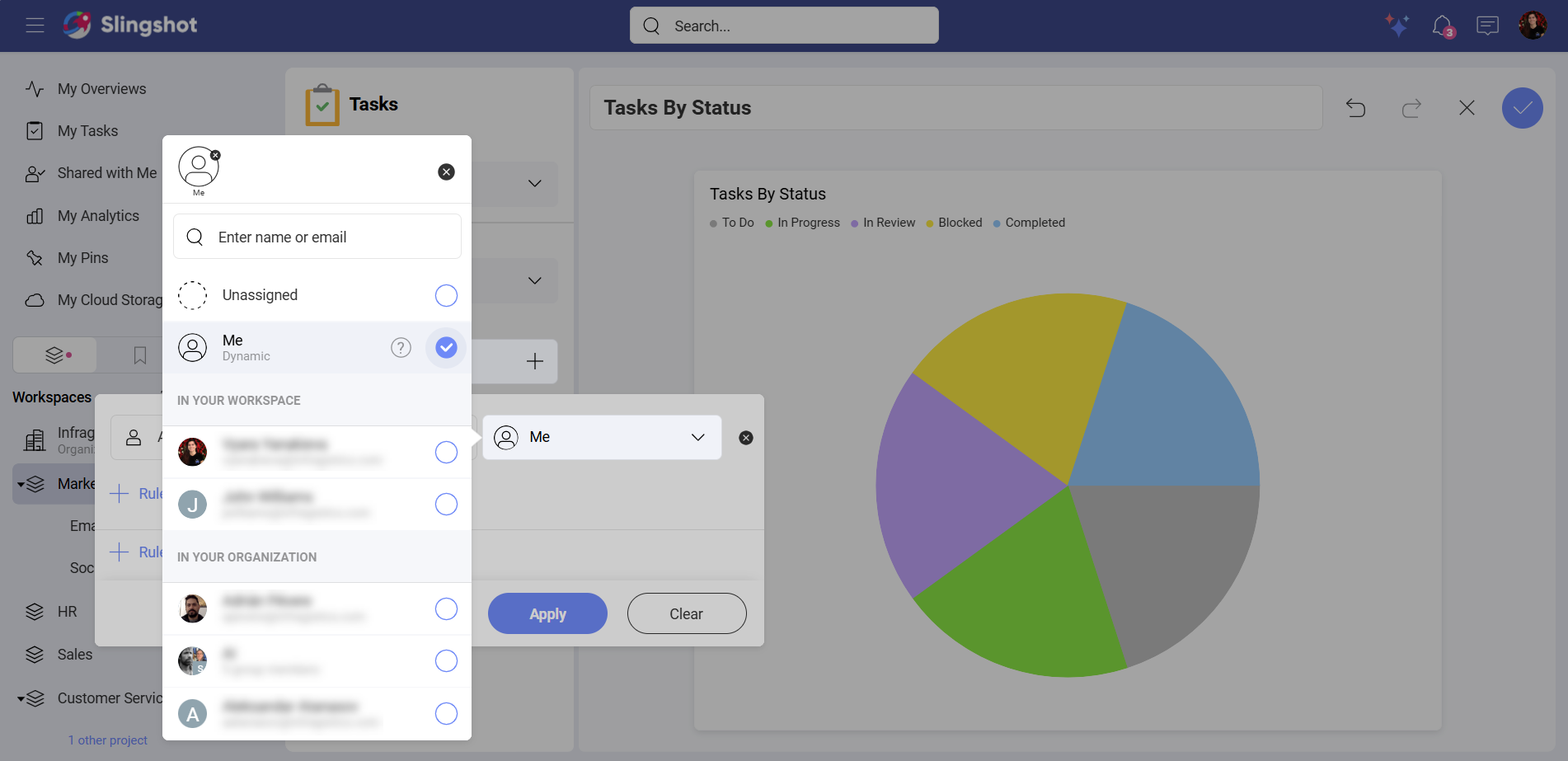 Pie filter with Dynamic Me value