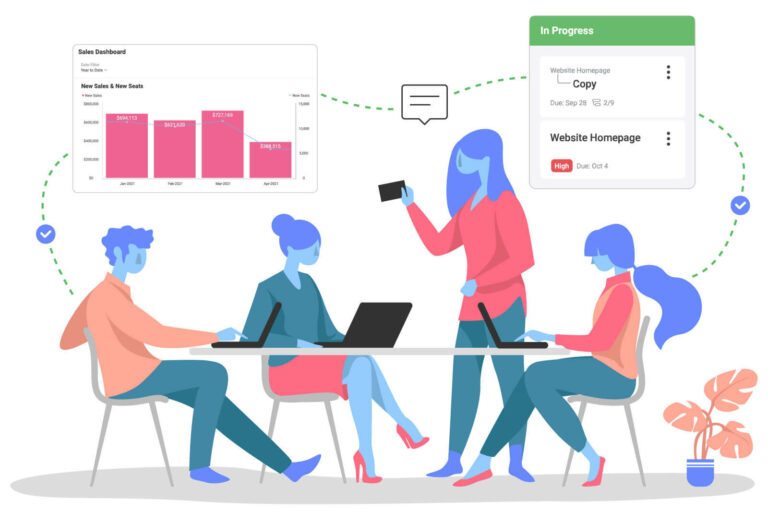 Slingshot featuring running productive teams illustration