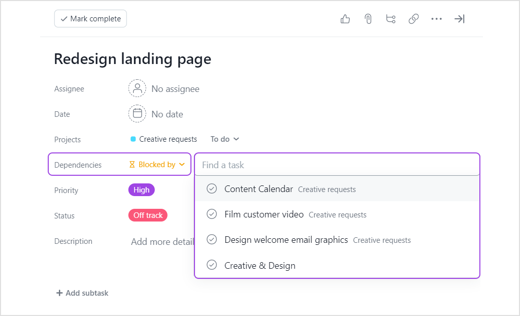 asana task management feature 