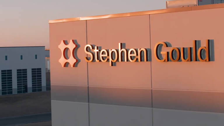 Stephen Gould logo on side of office building