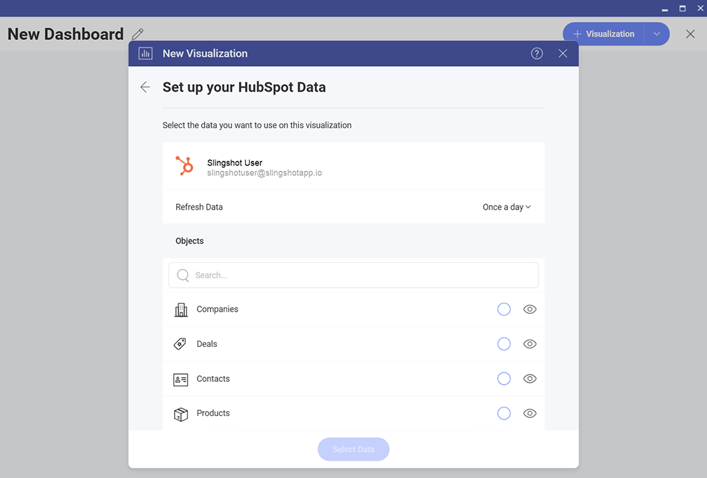 hubspot data in slingshot 