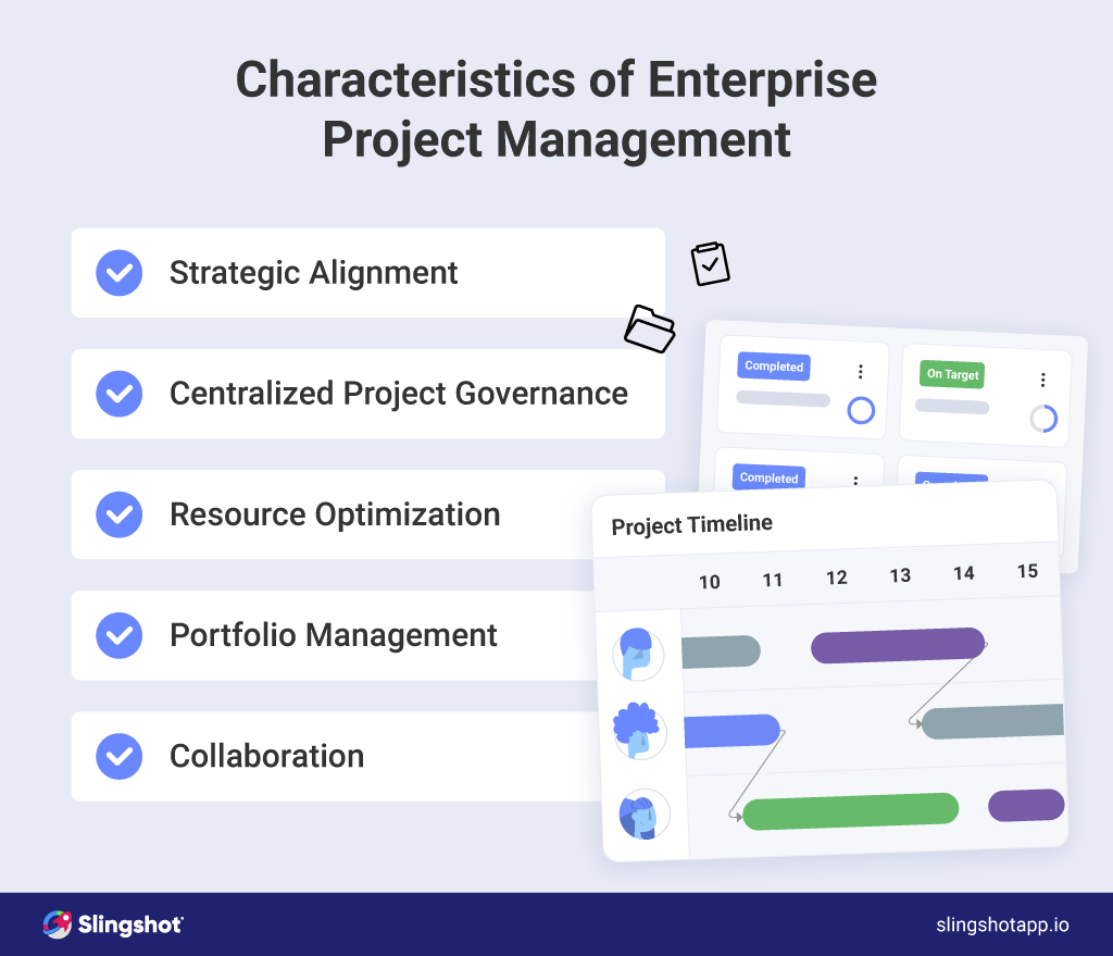 What are the characteristics of enterprise project management