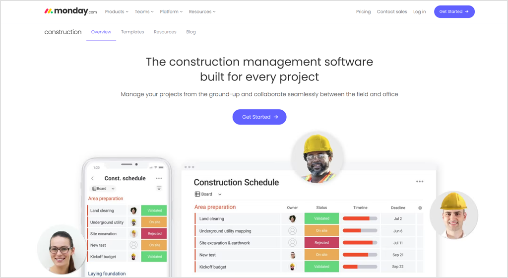 monday.com for construction 